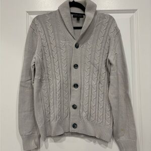 Men's Banana Republic Gray Cable Knit Cardigan Sweater